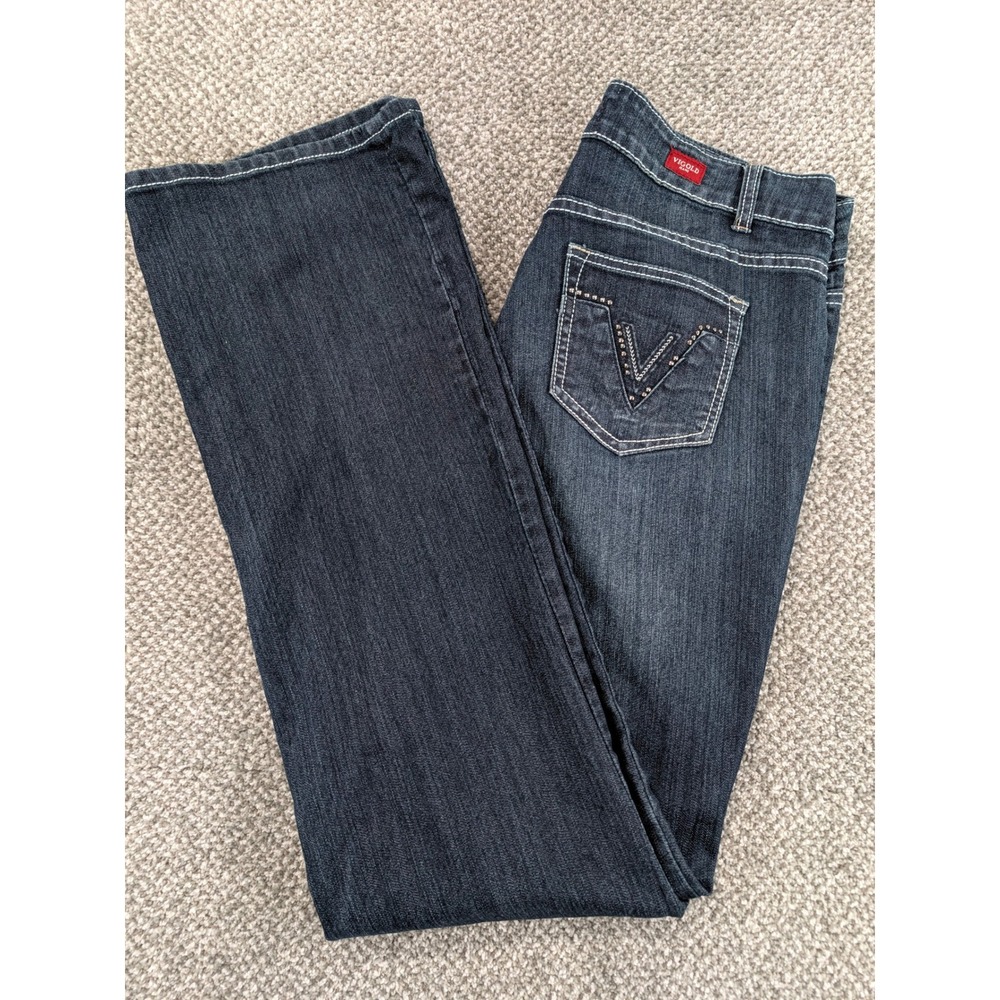 Vigold Bootcut Jeans Dark Wash Double Button Stretch Denim Size 19 Long Rodeo